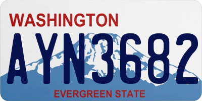 WA license plate AYN3682