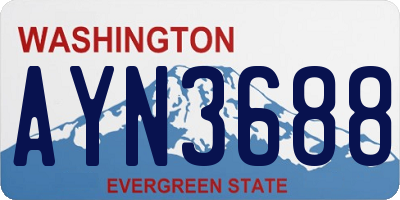 WA license plate AYN3688