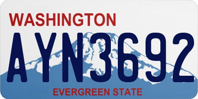 WA license plate AYN3692