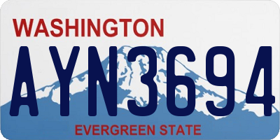 WA license plate AYN3694