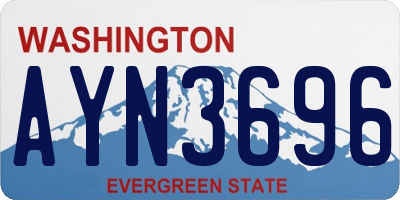 WA license plate AYN3696