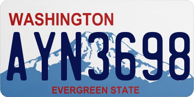 WA license plate AYN3698