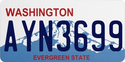 WA license plate AYN3699