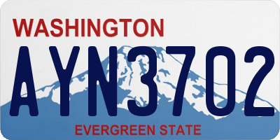 WA license plate AYN3702