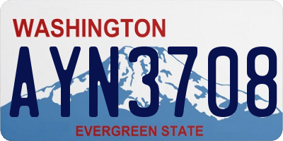 WA license plate AYN3708