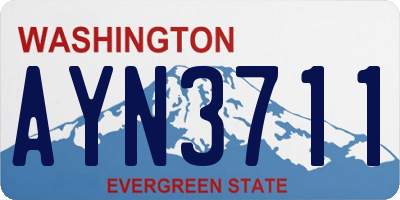 WA license plate AYN3711