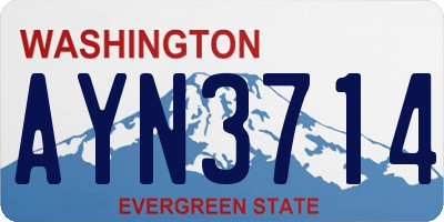 WA license plate AYN3714