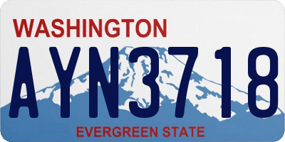 WA license plate AYN3718