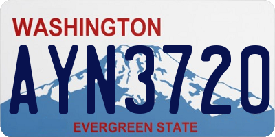 WA license plate AYN3720