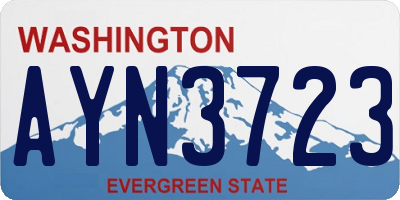 WA license plate AYN3723