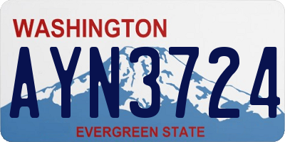 WA license plate AYN3724