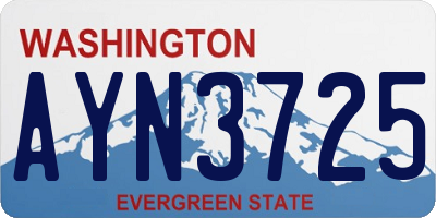 WA license plate AYN3725