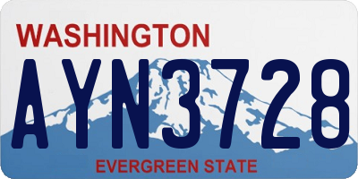 WA license plate AYN3728
