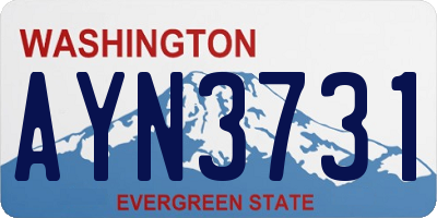 WA license plate AYN3731