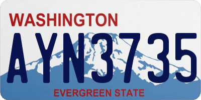 WA license plate AYN3735