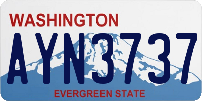 WA license plate AYN3737