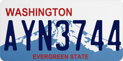 WA license plate AYN3744