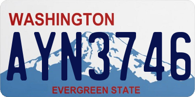WA license plate AYN3746