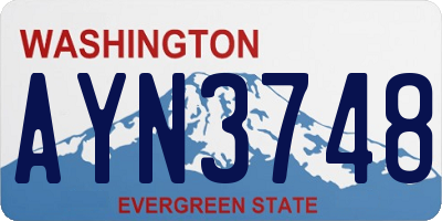 WA license plate AYN3748