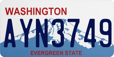 WA license plate AYN3749