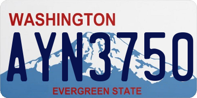 WA license plate AYN3750
