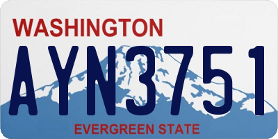 WA license plate AYN3751