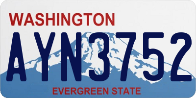 WA license plate AYN3752