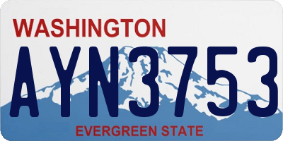 WA license plate AYN3753