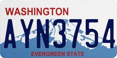 WA license plate AYN3754