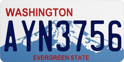 WA license plate AYN3756