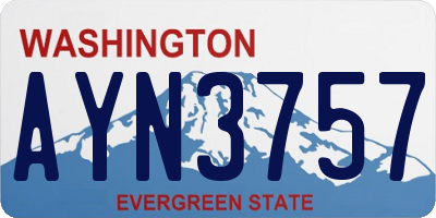 WA license plate AYN3757