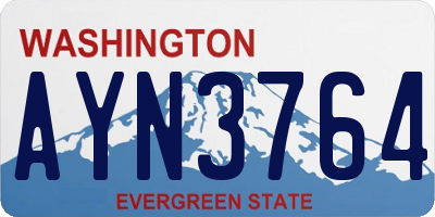 WA license plate AYN3764