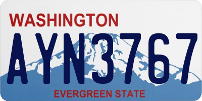 WA license plate AYN3767