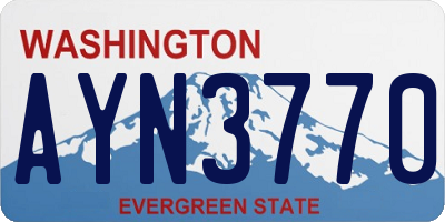 WA license plate AYN3770