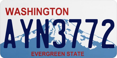 WA license plate AYN3772