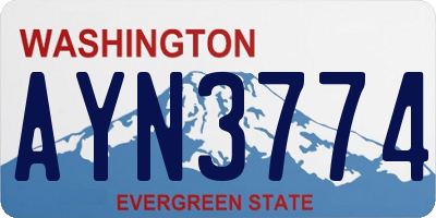 WA license plate AYN3774