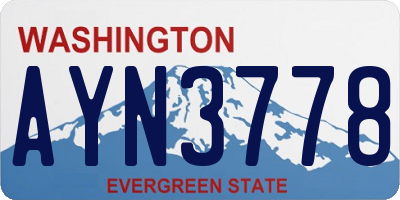 WA license plate AYN3778