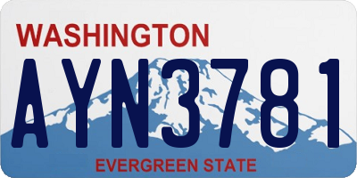WA license plate AYN3781