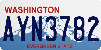 WA license plate AYN3782