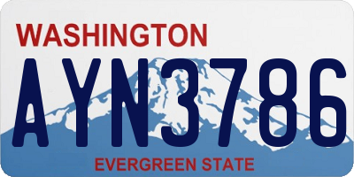 WA license plate AYN3786
