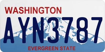 WA license plate AYN3787