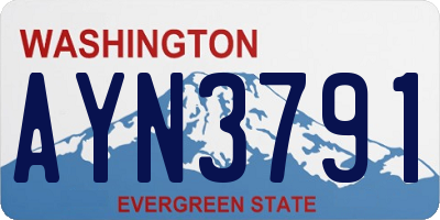 WA license plate AYN3791