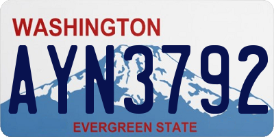 WA license plate AYN3792