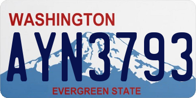 WA license plate AYN3793