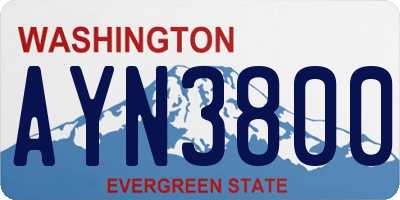 WA license plate AYN3800