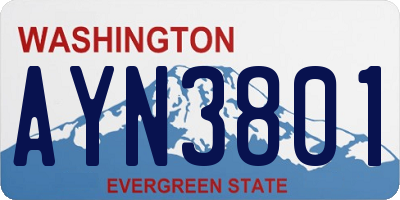 WA license plate AYN3801