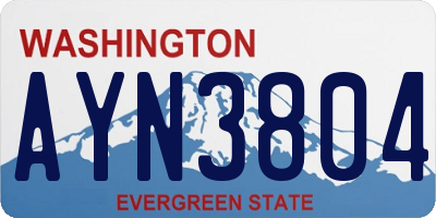 WA license plate AYN3804