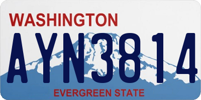WA license plate AYN3814