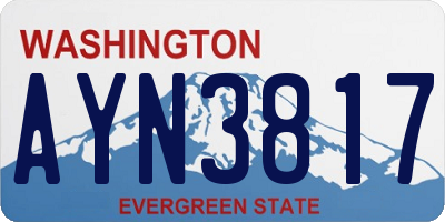WA license plate AYN3817
