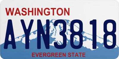 WA license plate AYN3818